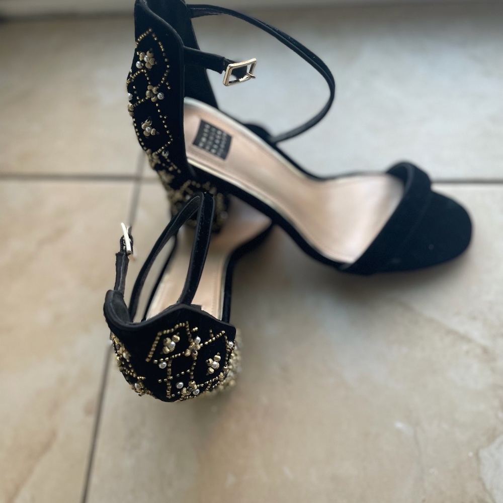 White House Black Market Black Embellished Heels
